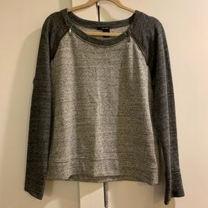 DKNY Jeans Double Zip Gray Sweatshirt Pullover M